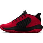 Under Armour Unisex-Child Grade School Lockdown 6 Basketball Shoe, Red, 4 US Big Kid
