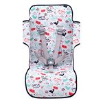 JYOKO Kids Pram Liner for Stroller Compatible with Maclaren Quest, Techno, Triumph, XT, 100% Cotton (Dino Party)