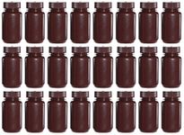 LUERFLEX 125ML 4OZ Amber Wide Mouth PP Plastic Reagent Bottles with Caps Pack of 24