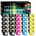 GTS (Pack of 25) Compatible LC61 LC65 Inkjet Cartridge LC-61 LC61 LC61BK (10B5C5Y5M) Replacement for Brother All-in-One DCP-165C DCP-385C DCP-585CW MFC-6490CW MFC-790CW Printer