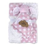 Baby Blanket with Matching Stuffed Animal Lovey for Baby Boys and Girls Baby Stuffed Animal with Blanket (Pink Bunny Set)