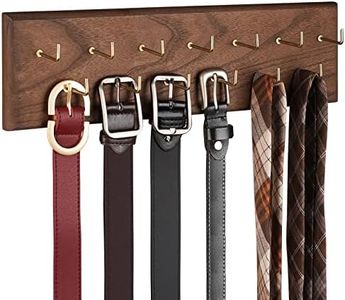 Creproly Belt Hanger Wall Mount Belt Organizer for Closet, Holds Over 28 Belts Wooden Wall Mounted Belt Rack Storage Tie and Scarf Hanger for Closet, Wall, Door (Brown)