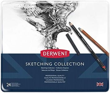 Derwent 34306 Drawing and Sketching Mixed Media Set with Accessories, Set of 24, Professional Quality, Multicolor