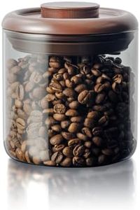 Tourdeus Borosilicate Glass Air Tight Coffee Grounds Container 600 ml – Pop Top Coffee Canister with One-Way CO₂ Valve, 7 oz Coffee Storage Container, UV Protection