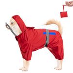 SlowTon Dog Raincoat for Small Dogs - Dog Rain Jacket with Clear Hooded & Storage Pocket, Waterproof Puppy Rain Coat Reflective Adjustable with Breathable Mesh Lining (Red, S)