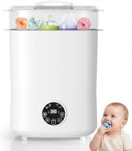 Baby Bottle Sterilizer and Dryer, 5 in 1 Large Capacity Bottle Sanitizer and Dryer, 2 Layers Compact Baby Bottle Electric Steam Sterilizer and Dryer for Baby Bottles, Pacifiers, Pump Parts