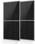 ECO-WORTHY N-Type 18BB 390 Watt Bifacial Solar Panel, 2Pcs 195 Watt Solar Panel 12 V, 25% High-Efficiency, 6-Zone Matrix Anti-Shade Design, Ideal for RV Marine Roof Farm Home Off-Grid Syatems