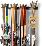StoreYourBoard Ski Rack Wall Mount – Heavy-Duty Steel Ski Wall Mount Holds Up to 8 Pairs of Skis, Space-Saving Ski Rack for Garage, Home, or Cabin – Durable Wall Storage Organizer - Holds Up to 200lb
