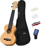 Soprano Ukulele Enya 21" Solid Mahogany Top Ukelele Beginner Kit with Online Lesson, Case, Tuner, Strap, Strings, Pick (EUS-25D)