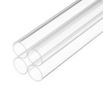 Rebower 20" Clear Plastic Rigid Pipe 13mm x 15mm(1/2" x 0.6") Acrylic Tube Round Polycarbonate Tubing, [for Plumbing, Hydraulics, Aquarium, DIY] - 4Pcs