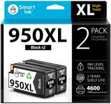 Smart Ink Compatible Ink Cartridge Replacement for HP 950XL 950 XL (Black, 2 Pack Combo) to use with OfficeJet Pro 8600 8610 8620 8600 Plus 8100 8625 8615 8630 8110 8616 8640 8660 251DW 271DW