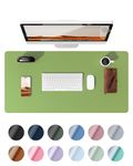 YSAGi Leather Desk Mat, Large Mouse Mat, Non-Slip Desk Pad, Waterproof Leather Table Protector Writing Pad for Office and Home (60 x 35 cm, Leaf Green)