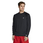 Speedo Men's UV Swim Shirt Easy Long Sleeve Regular Fit - Speedo Black, Medium