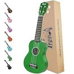 Trendy Soprano Ukulele for Beginners 21 Inch Hawaiian Ukulele for Kid Adult Student with Gig Bag (Green)