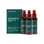 Manual 5% Minoxidil (3 x 60ml) Formula For Men - Increases Blood Flow To Follicles - Promotes Growth for Longer, Thicker Hair - Stimulates Hair Regrowth - Easy To Apply Spray - 3 Month Supply