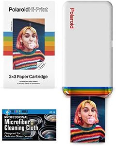 The Imaging World Polaroid Hi-Print - Bluetooth Connected 2x3 Pocket Phone Photo Printer with Polaroid Hi·Print 2x3 Paper Cartridge (20 Sheets) and Microfiber Cloth