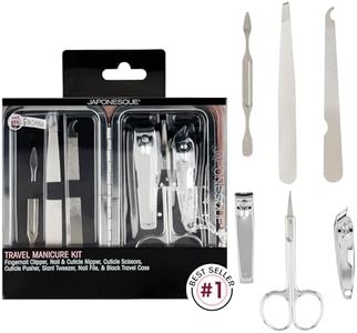 JAPONESQUE Travel Manicure Kit – 6-Piece Nail Tool Set in Compact Case for At-Home & Travel Use