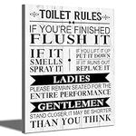 Wall Art Canvas Funny Toilet Rules Prints Painting Sign Bathroom Picture Artwork for Home Décor