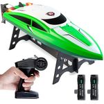 Force1 Remote Control Boats For Pools And Lakes - H105 High Speed Remote Controlled Boat, Self Righting Brushless Rc Boats For Kids Or Adults (Green/Large)