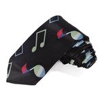 Komonee Musical Notes Tie Mens Formal Wear Music Singer Band Party Business Fancy Dress Necktie