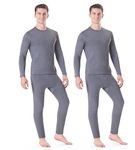 Rocky Thermal Underwear for Men (Long Johns Thermals Set) Shirt & Pants, Base Layer w/Leggings/Bottoms Ski/Extreme Cold, Melange Charcoal Grey, S