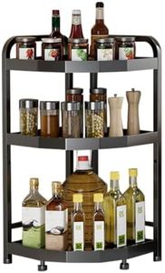 Dynus Corner Shelf Kitchen Countertop 3 Tier Spice Rack Makeup Organizer Bathroom Counter Organizer Bathroom Vanity Trays, 3-Tier Bedside Shelf for Small Spaces