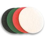 430mm (17") Premium Heavy Duty Floor Cleaning Buffer Pads with Removable Pre-Cut Centre Hole. Pack of 4 Mixed Grades.