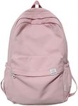 YFGBCX Cute Aesthetic Backpack for Women Solid Color Backpack Lightweight Classic Backpack for Women Laptop Backpack, Pink, 16.93x11.42x5.12in, Cute