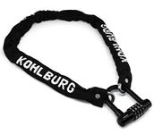 KOHLBURG secure combination lock with 8mm thick chain - 110cm extra-long bicycle lock with number combination - chain lock for bicycles