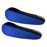 FH Group Flat Cloth Fabric Blue Armrest Cover Semi-Universal Fit, One Pair Blue