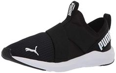 PUMA Women's Prowl Slip on Sneaker, Black/White, 9