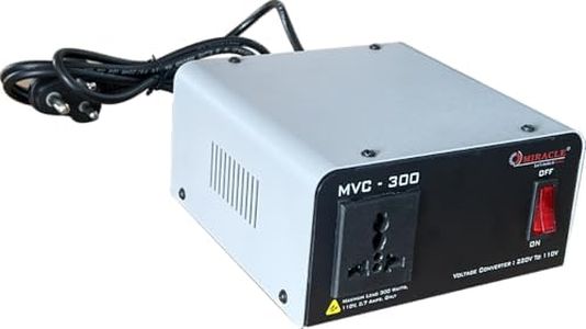 Miracle 300W 220V to 110V step down Transformer Voltage Converter, 15cm x 15cm x 8cm, 1x110V Socket, 1-Year Warranty, ISO 9001:2015 Certified for US,Taiwan,Canada products used in India