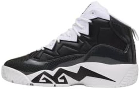 Fila MB Engineering Men's Basketball Sneakers Shoes, High-Top Ankle Support, Chunky Sole (White/Black/White, US Footwear Size System, Adult, Men, Numeric, Medium, 9.5)