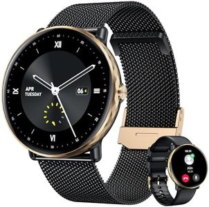 Montre Connectée Femme Fitness Smartwatch: 1,43" Amoled Smart Watch avec Appels Bluetooth Compatible Android iOS Montre Intelligente Ronde avec 123 Sports Mode Moniteur de Tension Arterielle Podometre