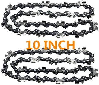 10 Inch Chainsaw Chain S40 3/8" LP Pitch .050" Gauge 40 Drive Links, 10-inch Replacement Chains Compatible with Remington, Greenwork, Sunjoe, Worx, Craftsman Pole Saw-2 Packs