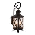 Yosemite Home Decor 5364ORB-S Lorenza 2-Light Outdoor Wall Sconce with Clear Seedy Glass Shade, Small