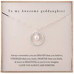 Famdecor Goddaughter Gifts from Godmother Sterling Silver Necklace for Goddaughter Birthday Gifts Christmas Gifts for Goddaughter