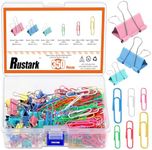 Rustark 350Pcs Colorful Paper Clips