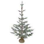 Northlight Frosted Pine Slim Artificial Christmas Tree with Jute Base - 3' - Unlit