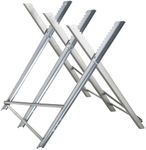 DURHAND Portable Sawhorse Heavy Duty Steel Adjustable Work Support, Foldable Sawhorse Stand 100 kg Weight Capacity, Silver Tone