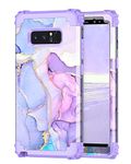 Hekodonk for Samsung Galaxy Note 8 Case,Heavy Duty Shockproof Protection Hard Plastic+Silicone Rubber Hybrid Protective Case for Samsung Galaxy Note 8 Purple Marble