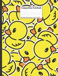 Composition Notebook: Yellow Rubber Ducks Cute Cartoon Design Cover 100 College Ruled Lined Pages Size (7.44 x 9.69)