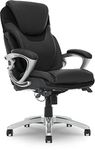 Serta Works Executive Office Chair with AIR Technology, Bonded Leather, Black