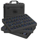 80 Slot Miniature Storage Figurine Case, TORIBIO Miniature Hard Shell Case Sturdy Figurine Miniature Carrying Case, Miniatures Transport Case Compatible with Warhammer 40k, Dungeons & Dragons and More