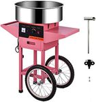 Commercial Cotton Candy Machine w/Cart Electric Cotton Candy Floss Maker - 110V for the Perfect Party Favor for Birthdays, School function, or Social Events.（Pink） (With wheels, Pink)