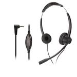 Sanpyl Telephone Headset with Microphone Noise Canceling, Wired Binaural Headsets with 2.5mm Plug and Volume Control, Corded Headphones with Mic for Call Center, Business