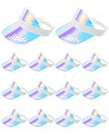 Preboun 12 Pack Bachelorette Sun Visors Hat Women Bridal Party Babe Bridesmaid UV Protection Caps for Wedding Beach Outdoor(Elegant Color)