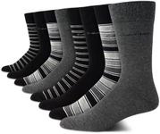 Calvin Klein Men's Dress Socks - Lightweight Cotton Blend Crew Socks (8 Pack), Size 7-12, Assorted Black