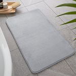 Catherine Lansfield Anti-Bacterial Memory Foam Bathmat Bath Mat Silver Grey