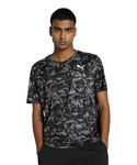 Puma Men's Printed Regular Fit T-Shirt (525169_Black-Q1 Print